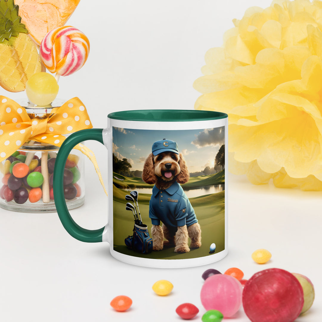 Cockapoo Golfer- Mug with Color Inside v6