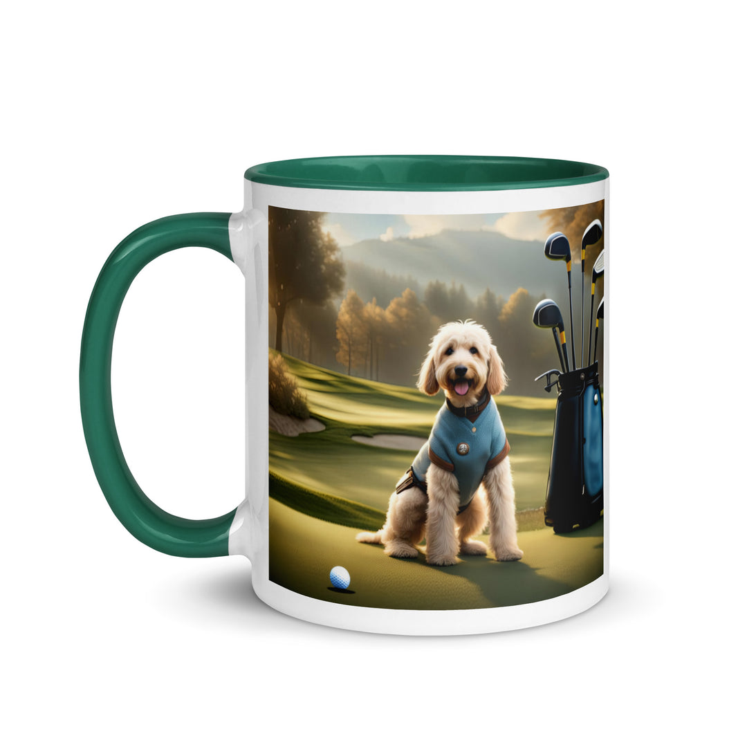 Goldendoodle Golfer- Mug with Color Inside