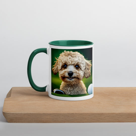 Maltipoo Golfer- Mug with Color Inside v6