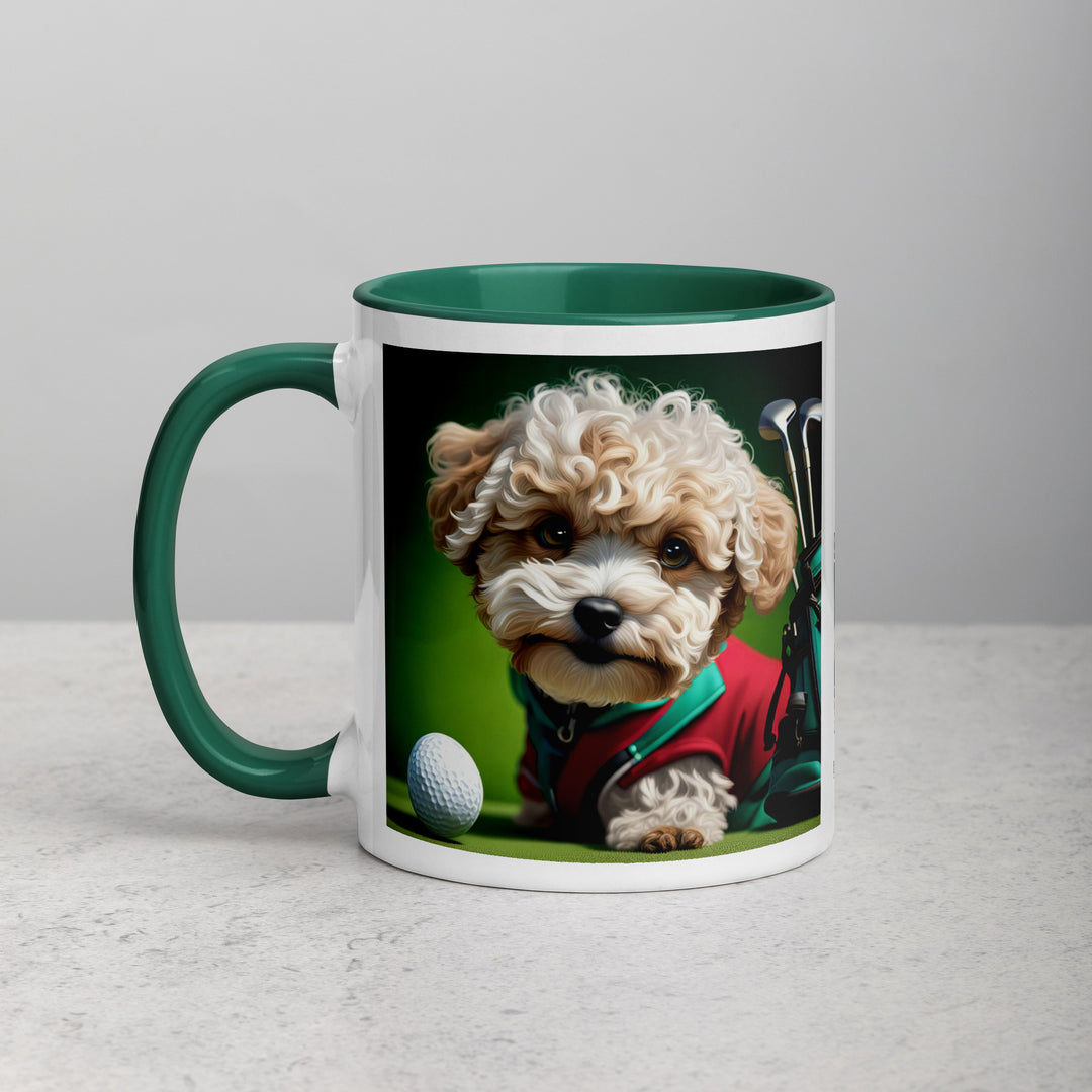 Maltipoo Golfer- Mug with Color Inside v9