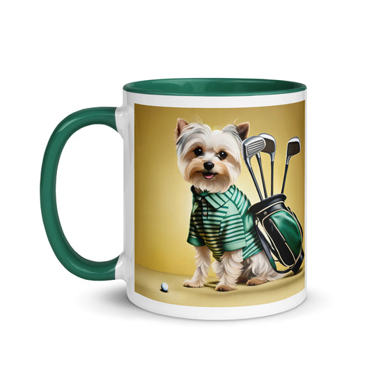 Morkie Golfer- Mug with Color Inside