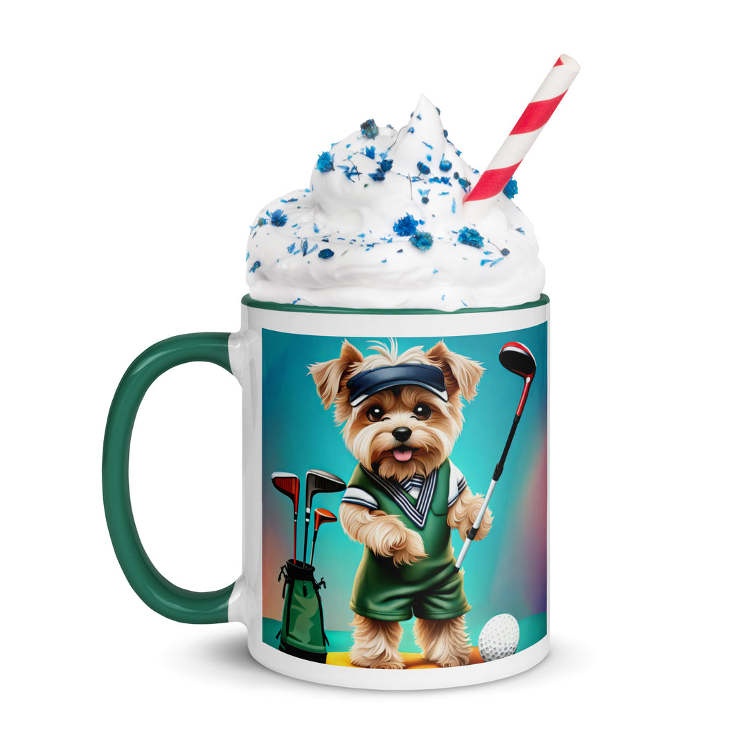 Morkie Golfer- Mug with Color Inside v3