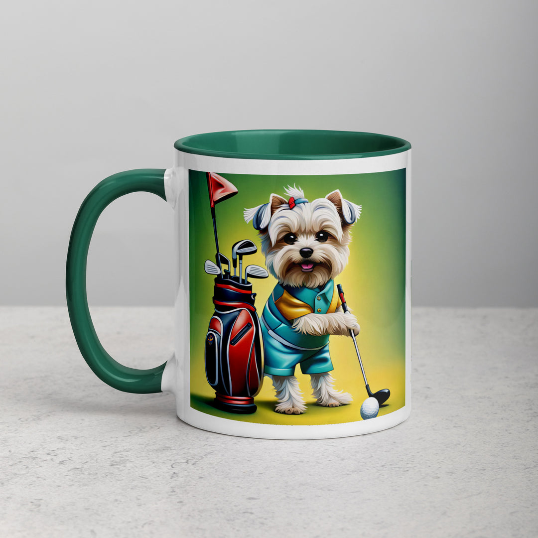 Morkie Golfer- Mug with Color Inside v4