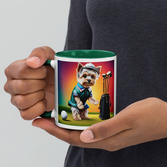 Morkie Golfer- Mug with Color Inside v5