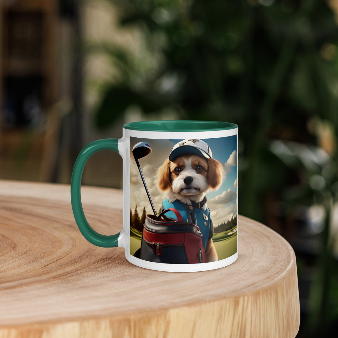 Pekapoo Golfer- Mug with Color Inside v4