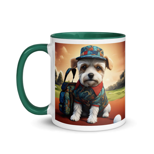 Pekapoo Golfer- Mug with Color Inside v5