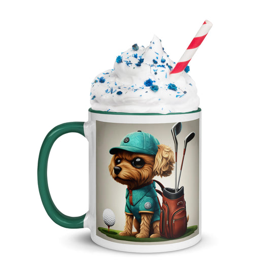 Pekapoo Golfer- Mug with Color Inside v7