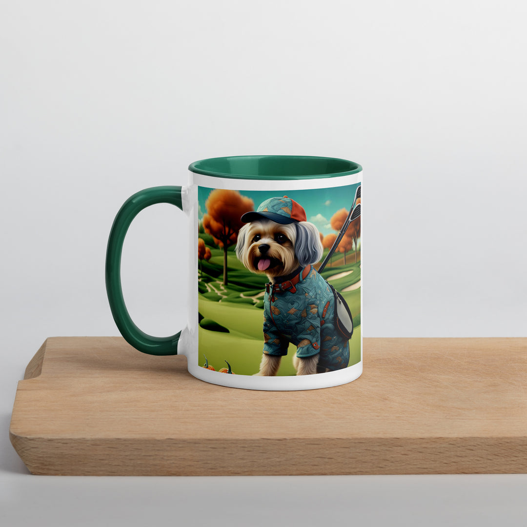 Pekapoo Golfer- Mug with Color Inside v8