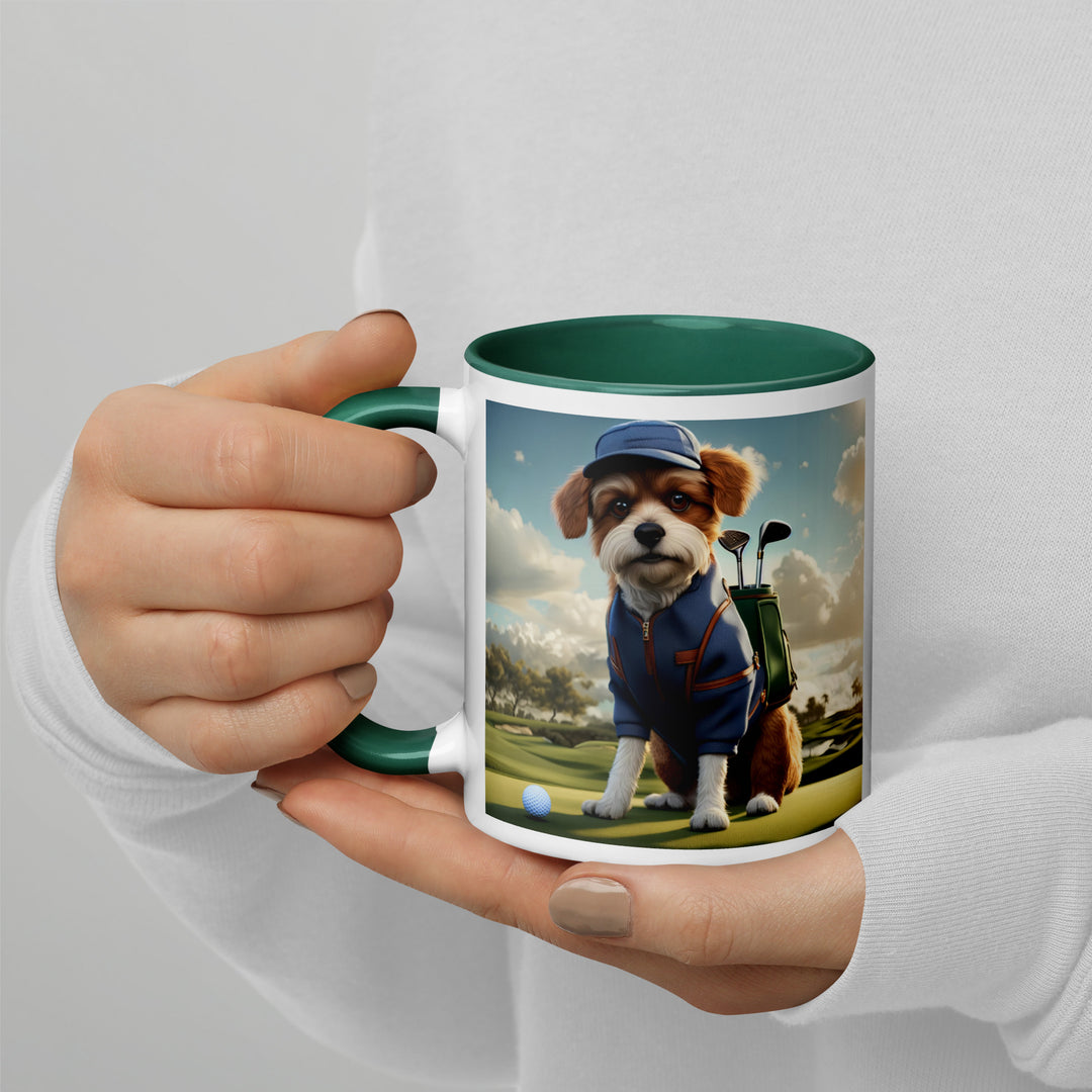 Pekapoo Golfer- Mug with Color Inside v10