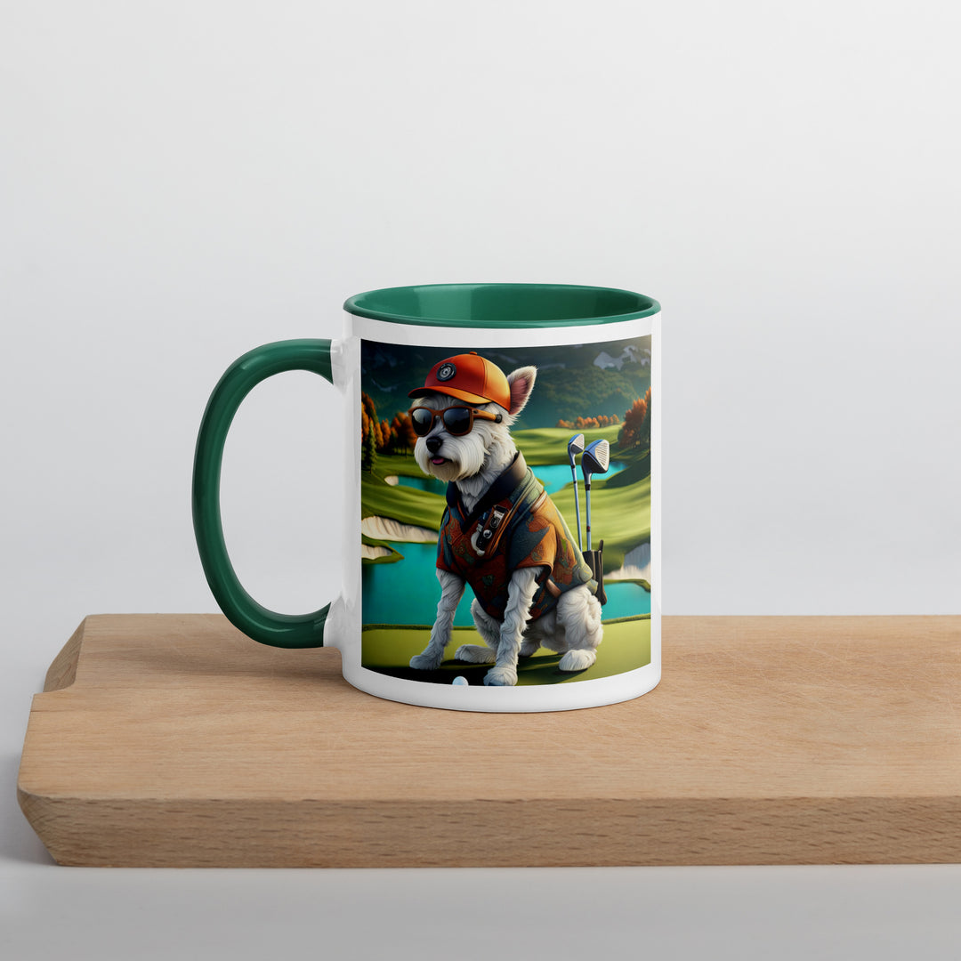 Pekapoo Golfer- Mug with Color Inside v13