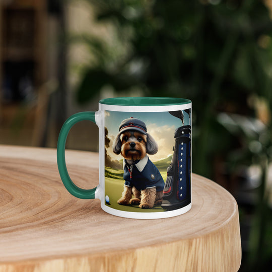 Pekapoo Golfer- Mug with Color Inside v6