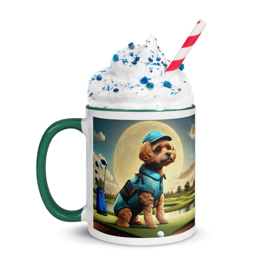 Pekapoo Golfer- Mug with Color Inside v9