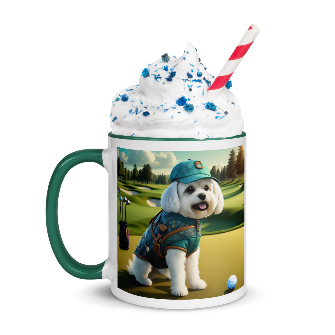 Pekapoo Golfer- Mug with Color Inside v11