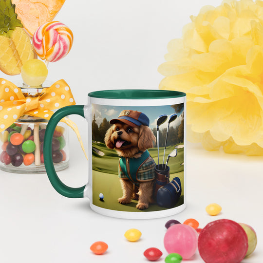 Pekapoo Golfer- Mug with Color Inside v12