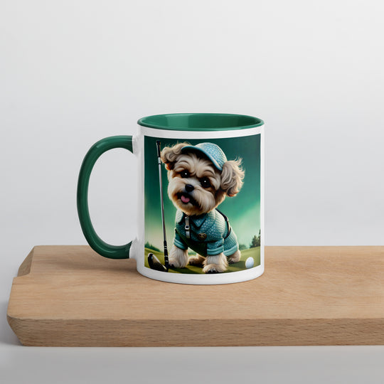 Shih-Poo Golfer- Mug with Color Inside