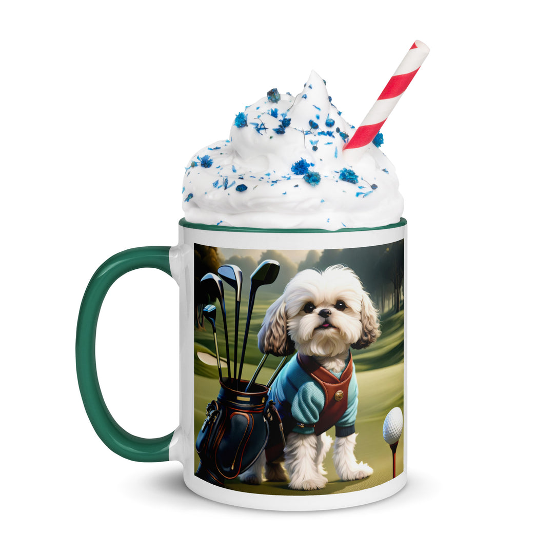 Shih-Poo Golfer- Mug with Color Inside v2