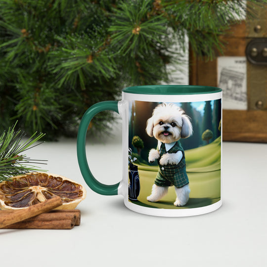 Shih-Poo Golfer- Mug with Color Inside v3