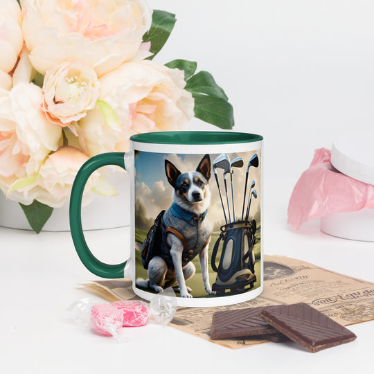 Texas Heeler Golfer- Mug with Color Inside v4