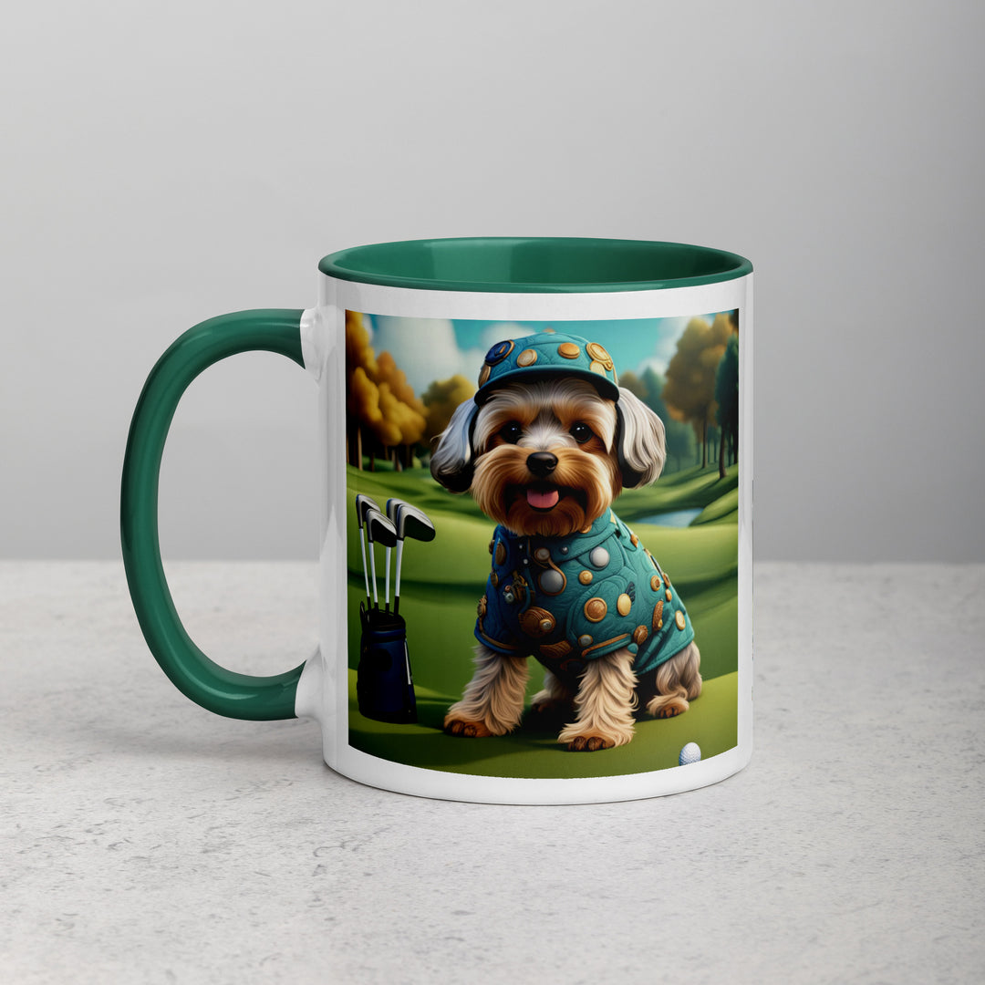 Yorkipoo Golfer- Mug with Color Inside v3