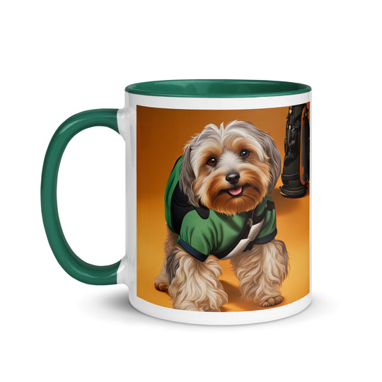 Yorkipoo Golfer- Mug with Color Inside v11