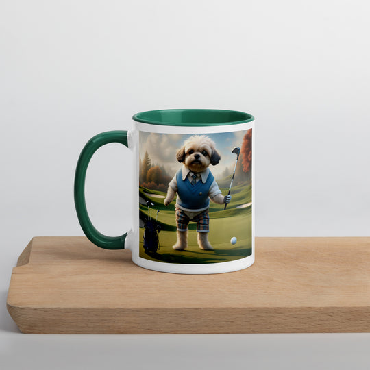 Pugapoo Golfer- Mug with Color Inside