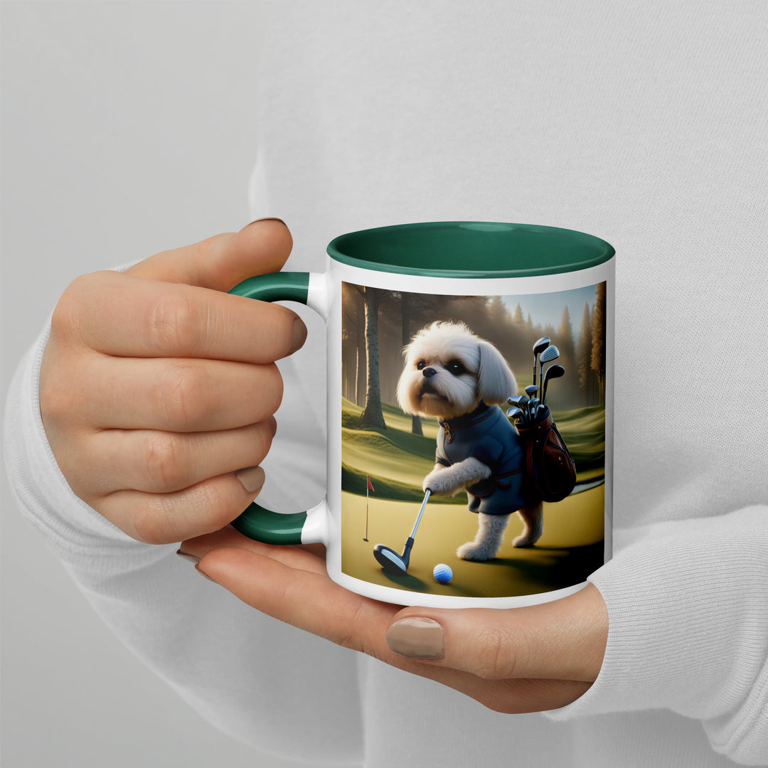 Pugapoo Golfer- Mug with Color Inside v3