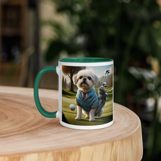 Pugapoo Golfer- Mug with Color Inside v4