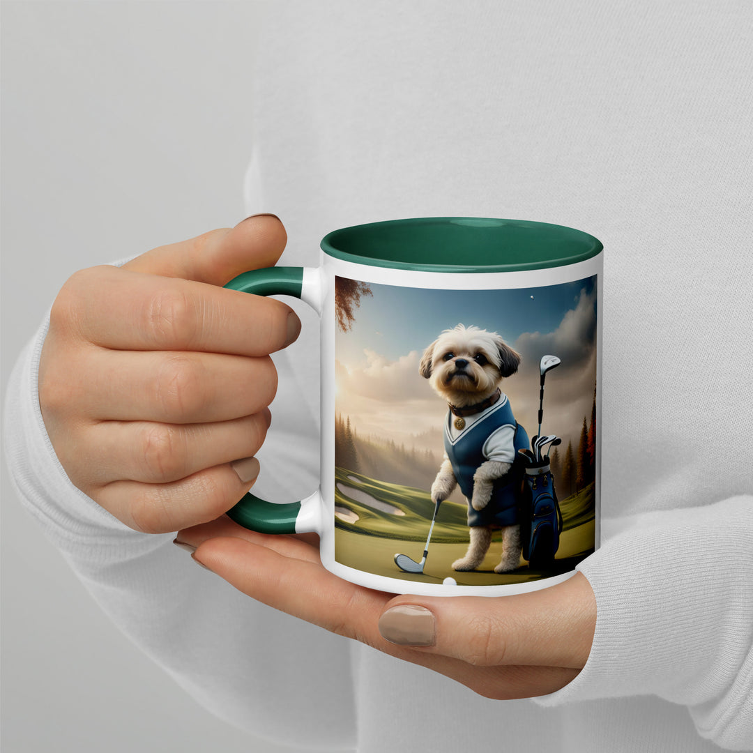 Pugapoo Golfer- Mug with Color Inside v6