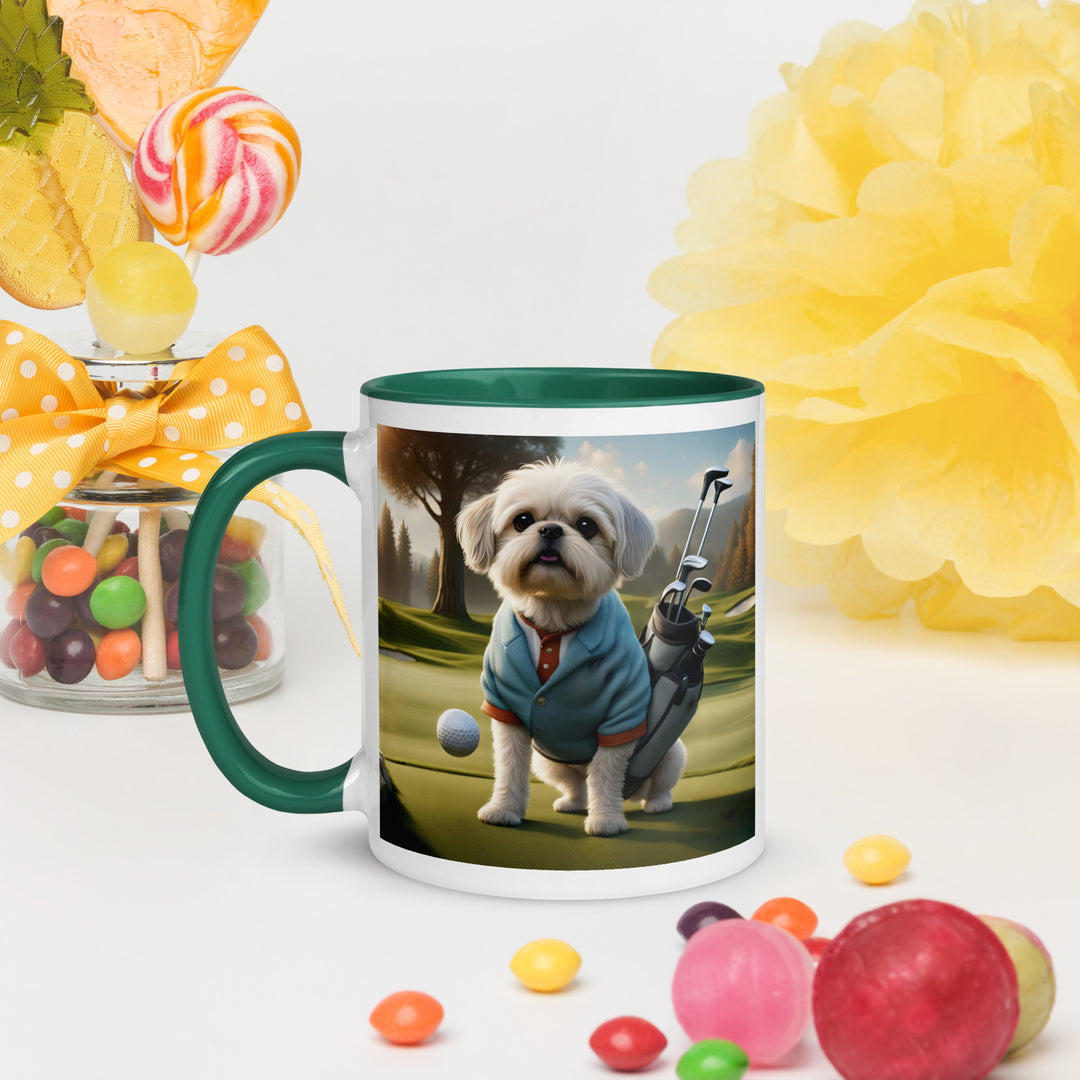 Pugapoo Golfer- Mug with Color Inside v5