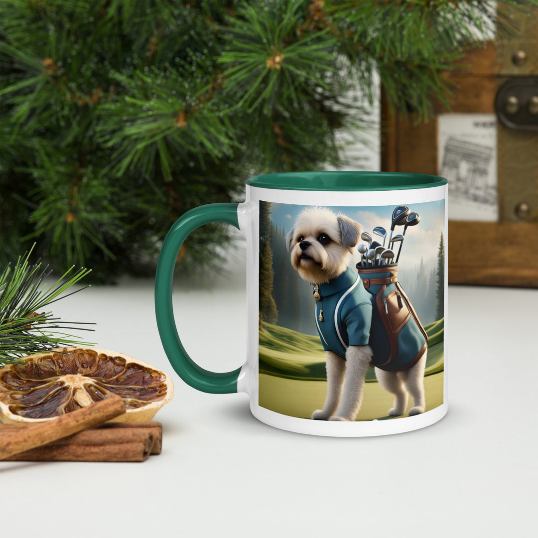 Pugapoo Golfer- Mug with Color Inside v9