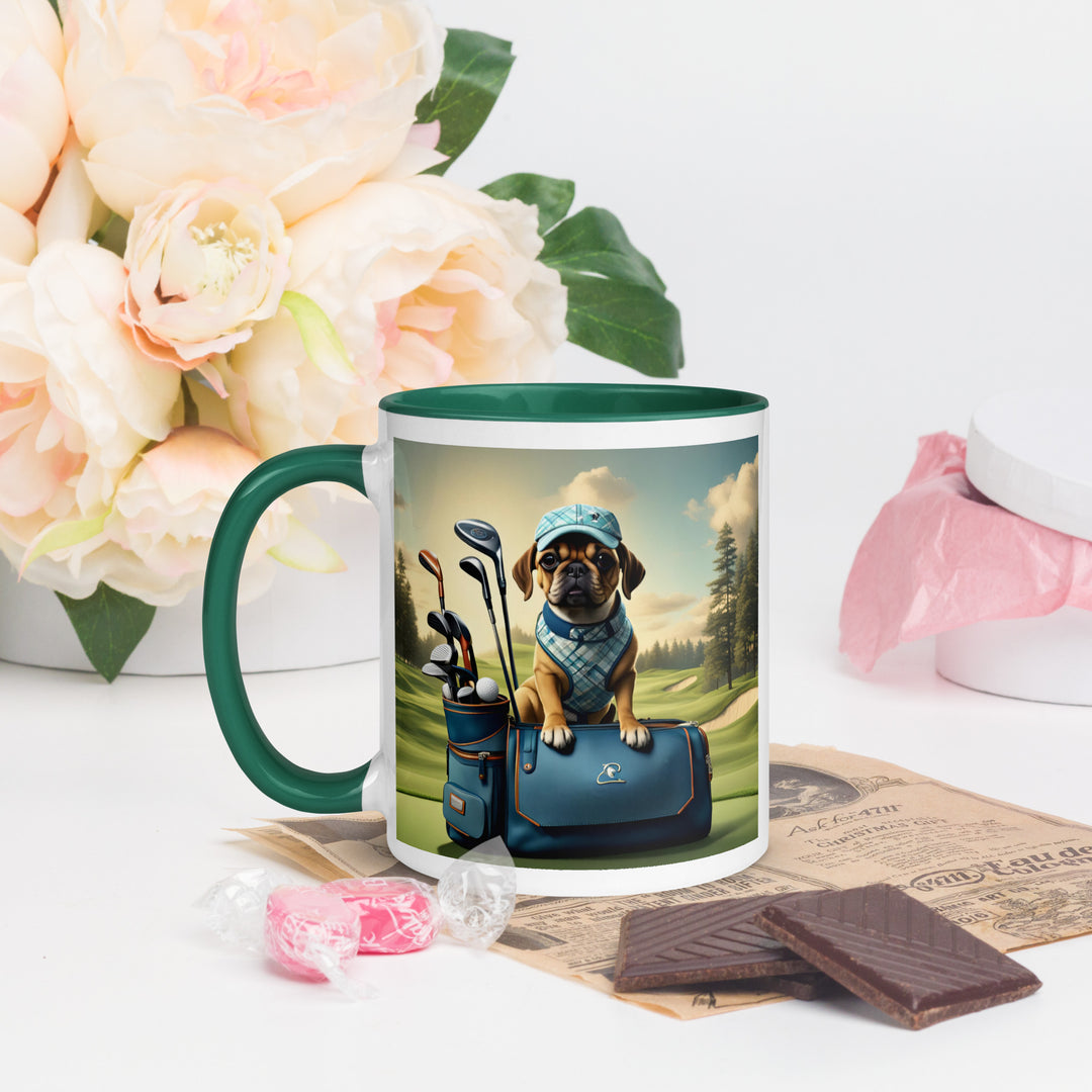 Puggle Golfer- Mug with Color Inside v2