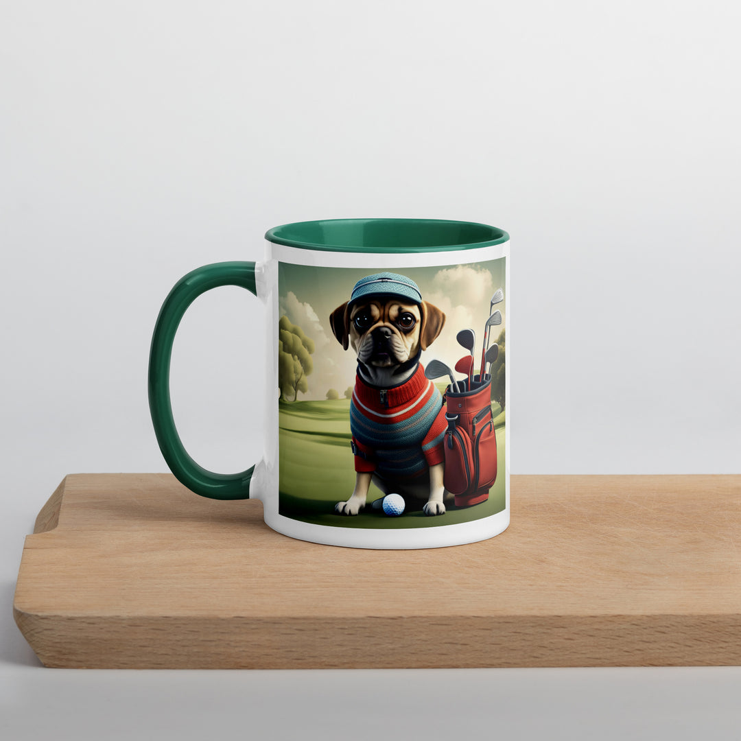 Puggle Golfer- Mug with Color Inside v3