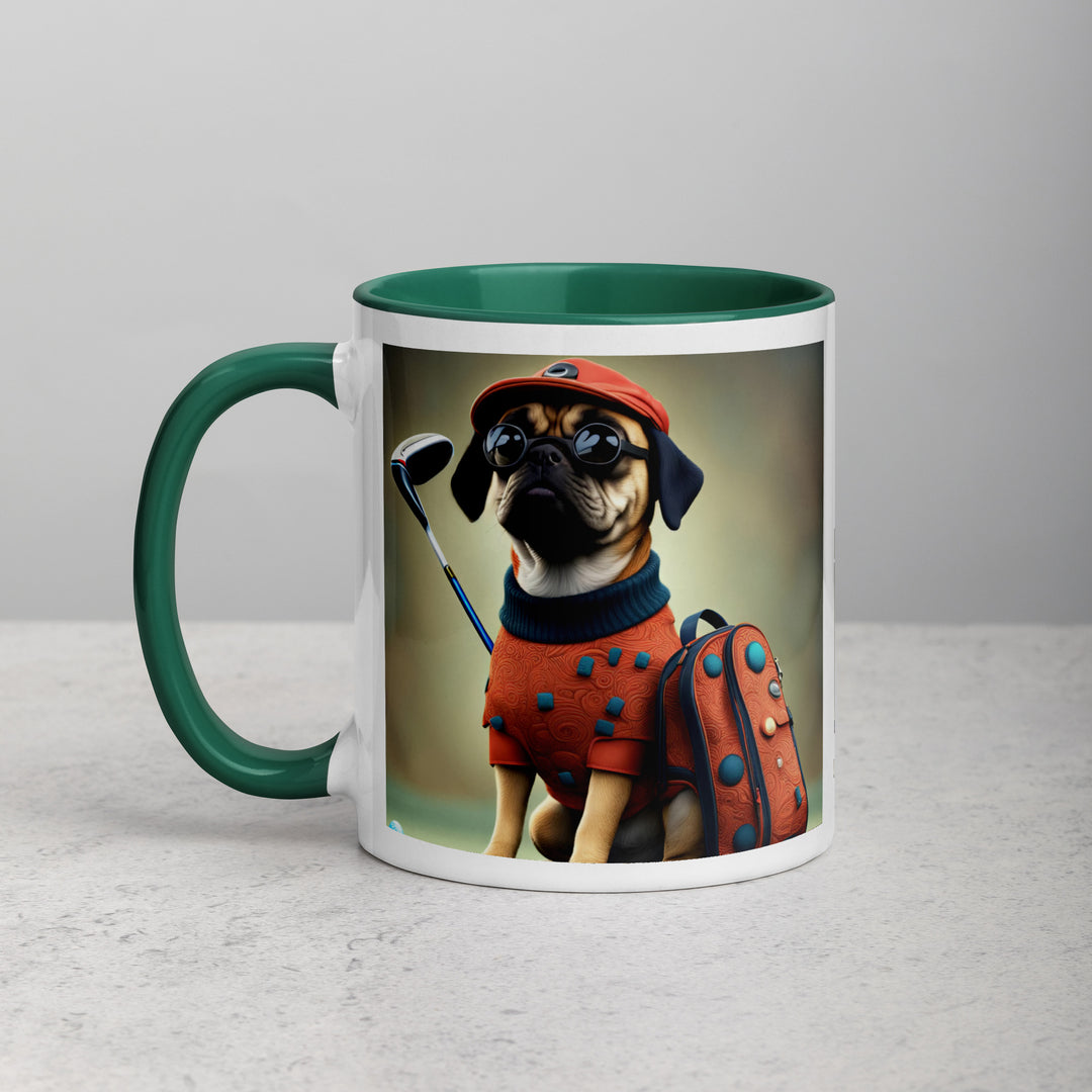 Puggle Golfer- Mug with Color Inside v4