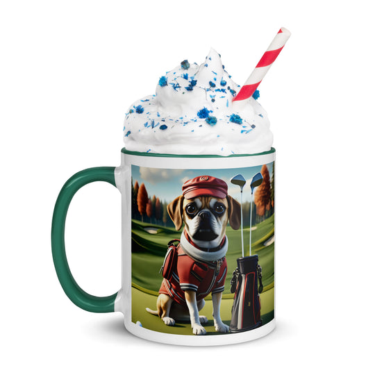 Puggle Golfer- Mug with Color Inside v6