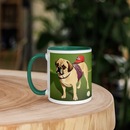 Puggle Golfer- Mug with Color Inside v11