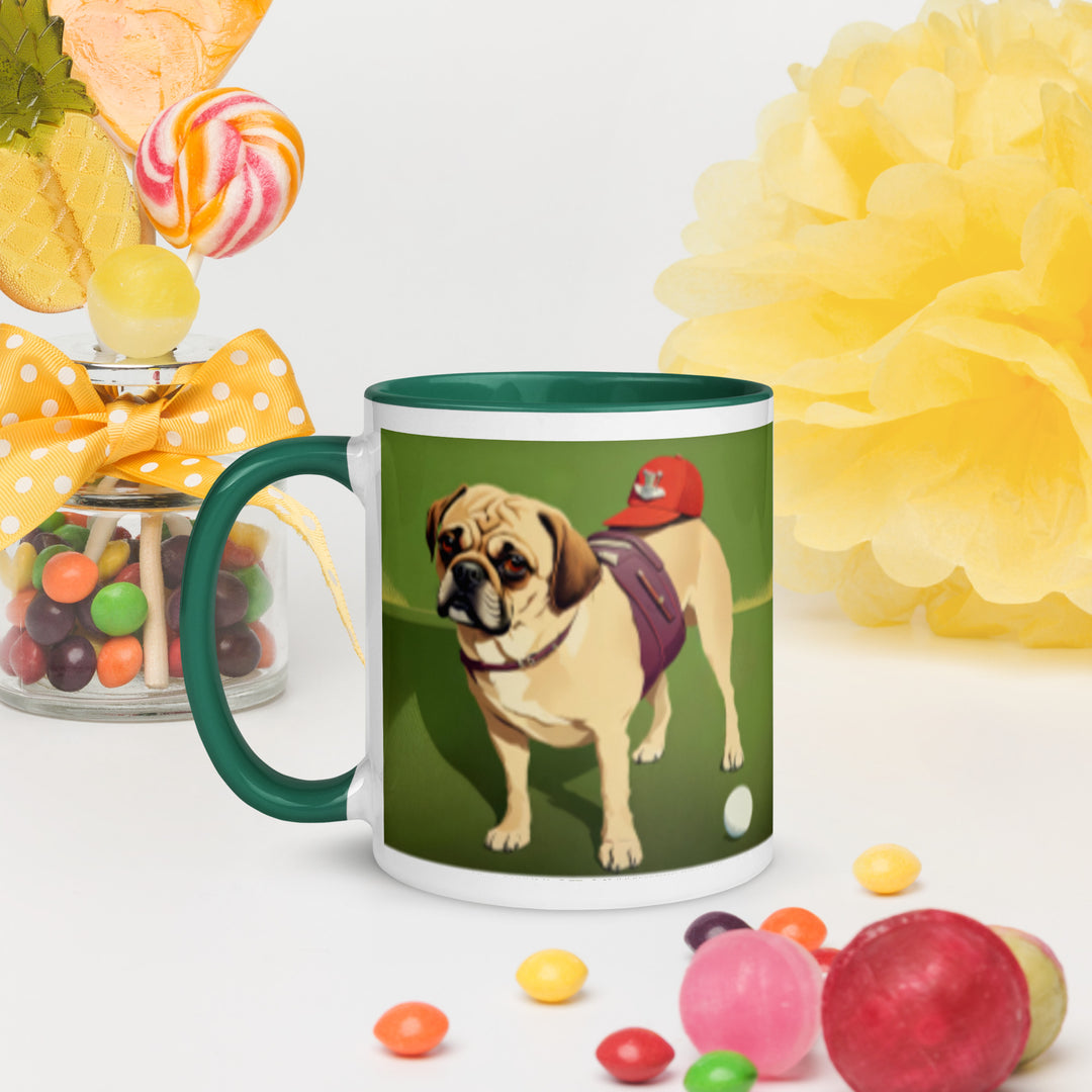 Puggle Golfer- Mug with Color Inside v12