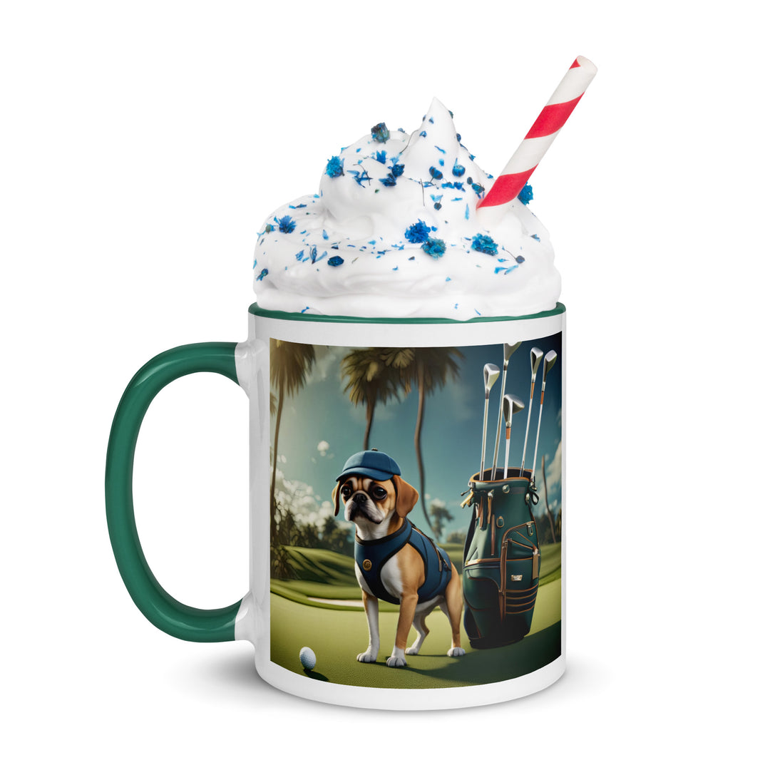 Puggle Golfer- Mug with Color Inside v13