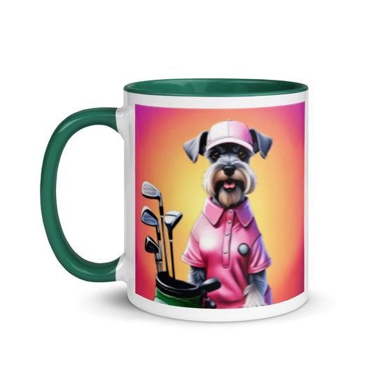 Miniature Schnauzer Golfer- Mug with Color Inside v4