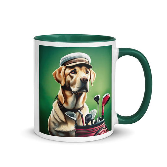 Mug with Color Inside-Labrador Retriever Golfer V2