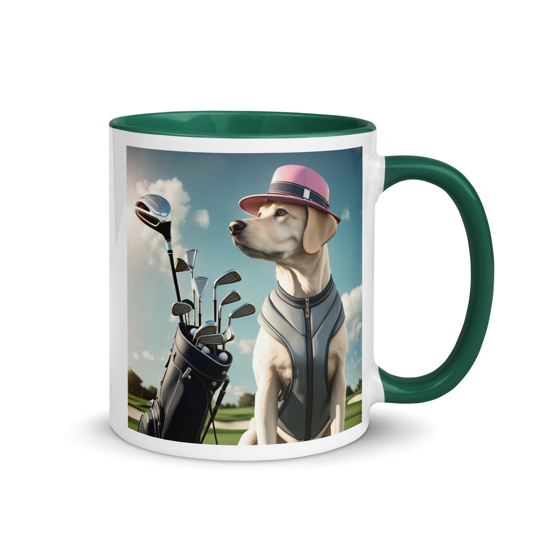 Mug with Color Inside-Labrador Retriever Golfer V3