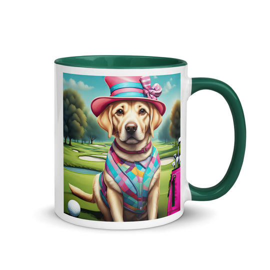 Mug with Color Inside-Labrador Retriever Golfer V6