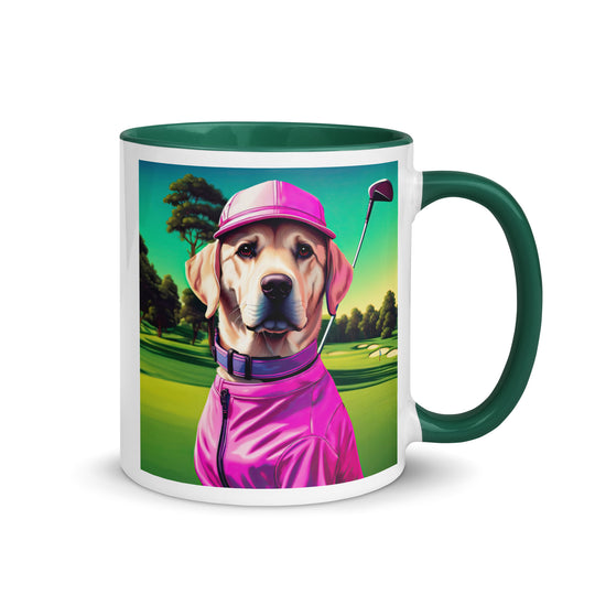 Mug with Color Inside-Labrador Retriever Golfer V14