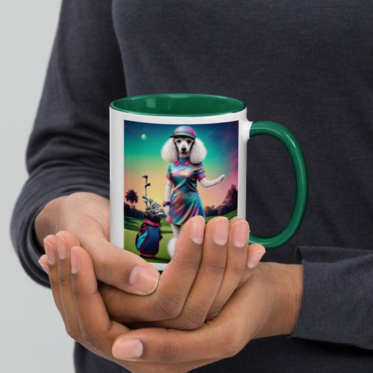 Poodle Golfer- Mug with Color Inside