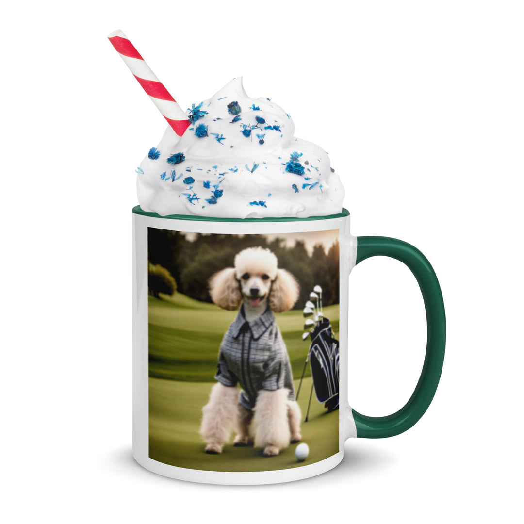 Poodle Golfer- Mug with Color Inside v2