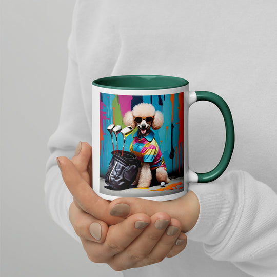 Poodle Golfer- Mug with Color Inside v3