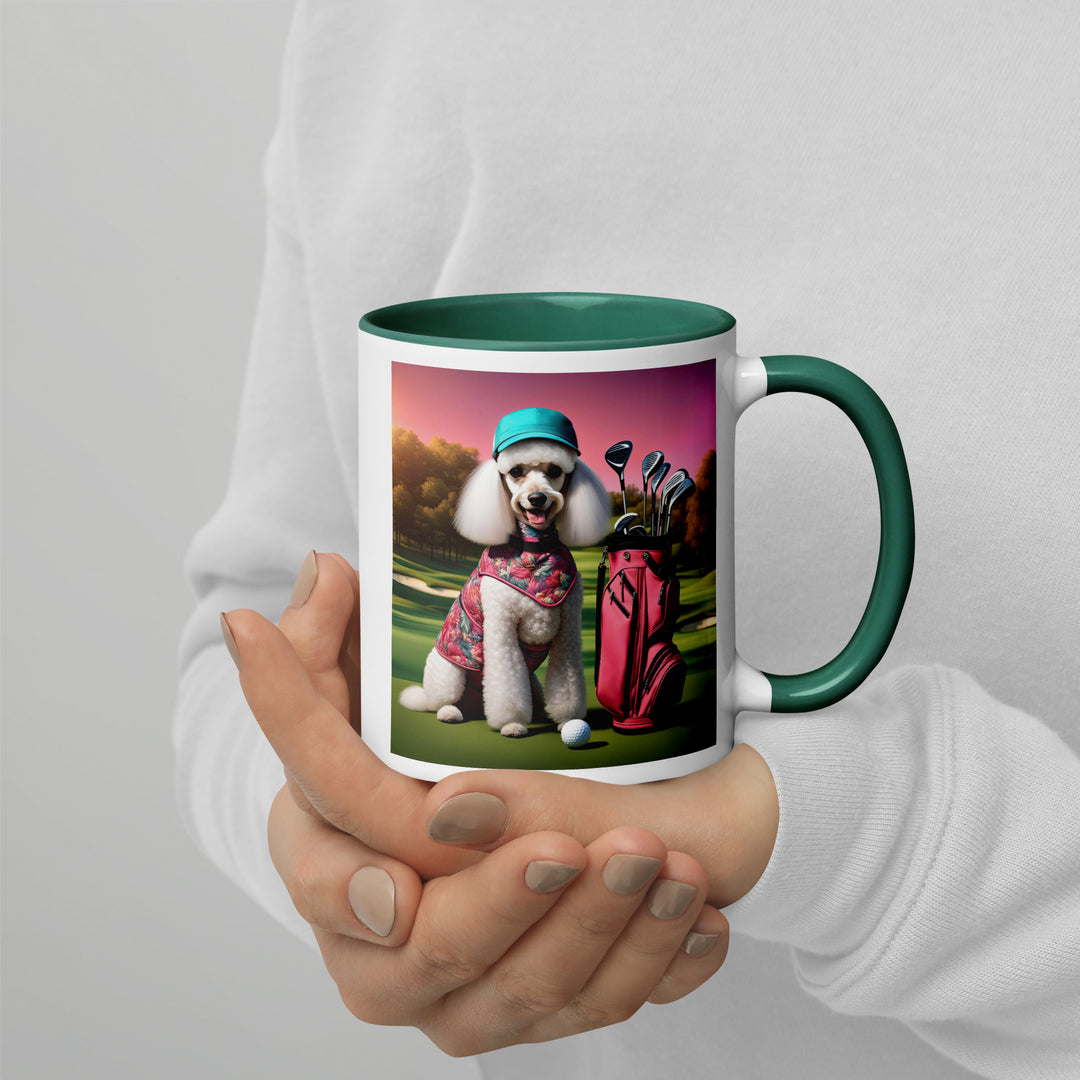 Poodle Golfer- Mug with Color Inside v5