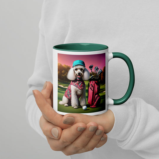 Poodle Golfer- Mug with Color Inside v5