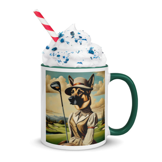 German Shepherd Golfer- Mug with Color Inside V14