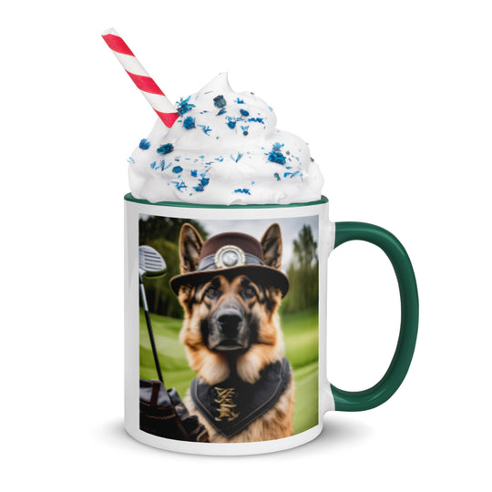 German Shepherd Golfer- Mug with Color Inside V16