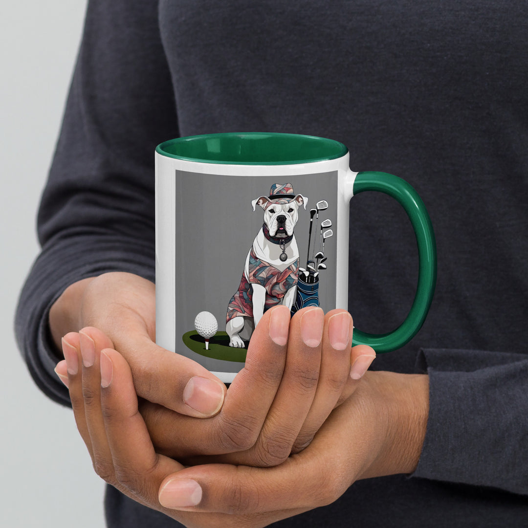 American Bulldog Golfer- Mug with Color Inside v3